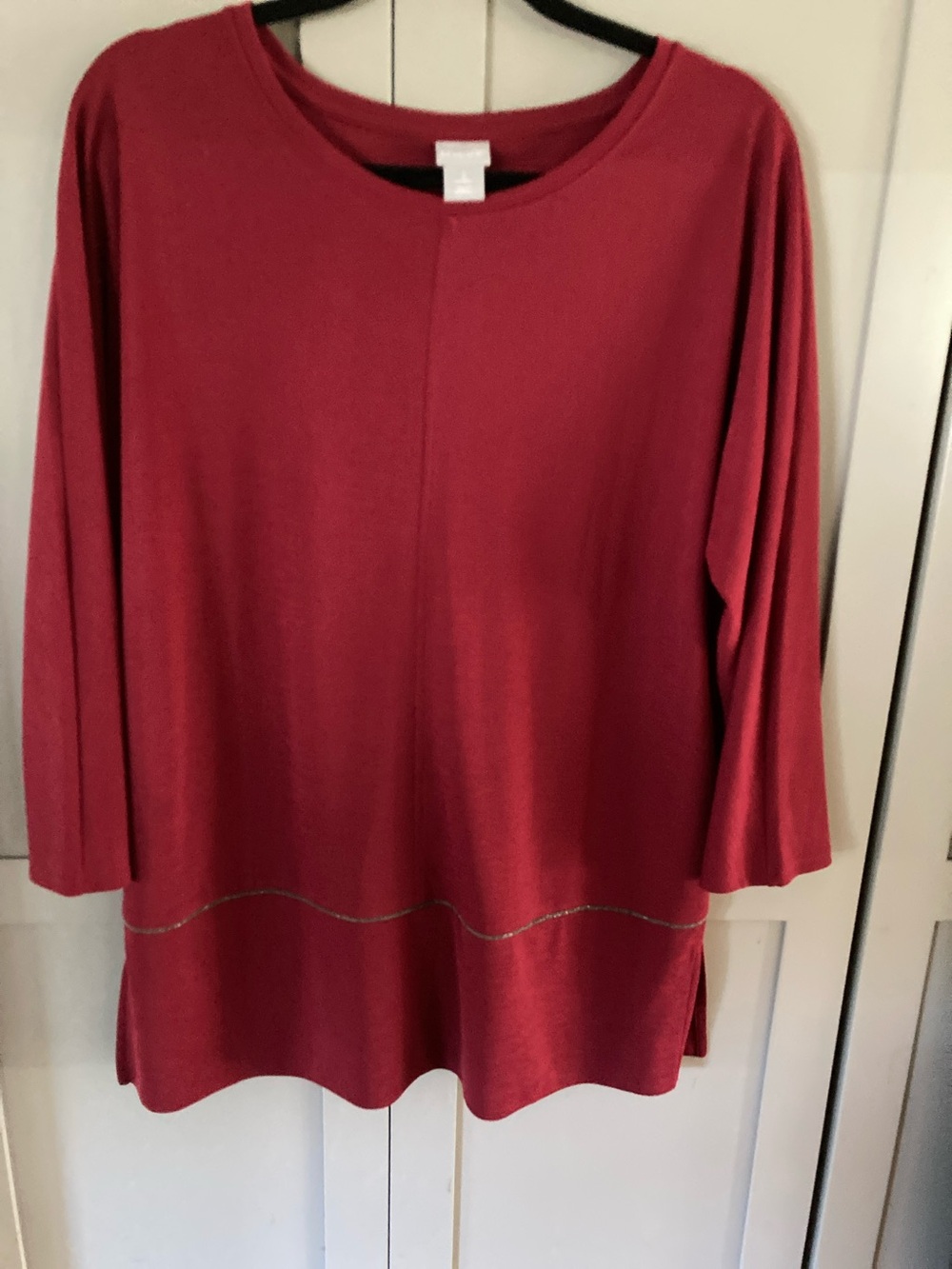 Chico's Raspberry Red Long-Sleeve Tunic